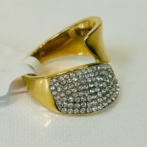 💙NWT Asymmetrical Contemporary  Stainless Steel Ion Plated Cocktail Ring - Sz 8